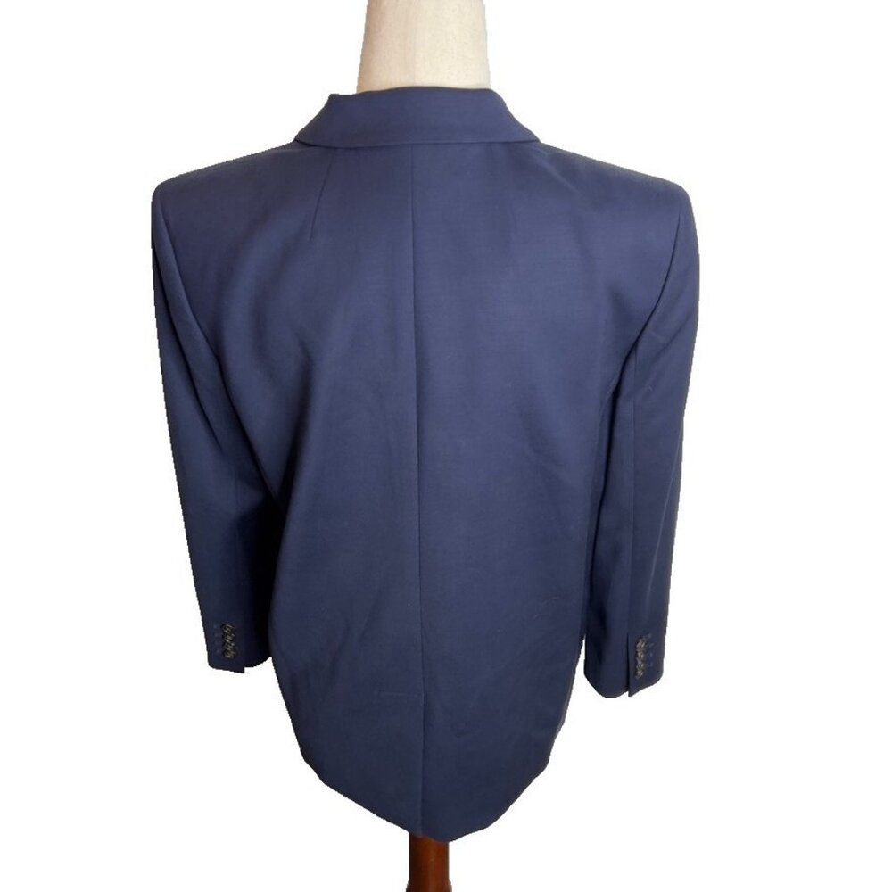 J.Crew $278 Petite Double Breasted Relaxed Blazer City Twill Navy Size P0 BX787 - Picture 3 of 10